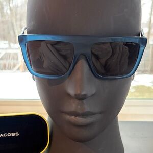 Marc Jacobs Dark Blue Sunglasses Grey Lenses 639/S 57-18-145 Hardshell Case NWOT